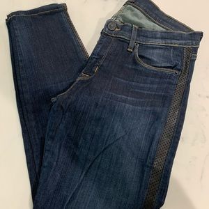 NWT Hudson skinny crop with leather strip